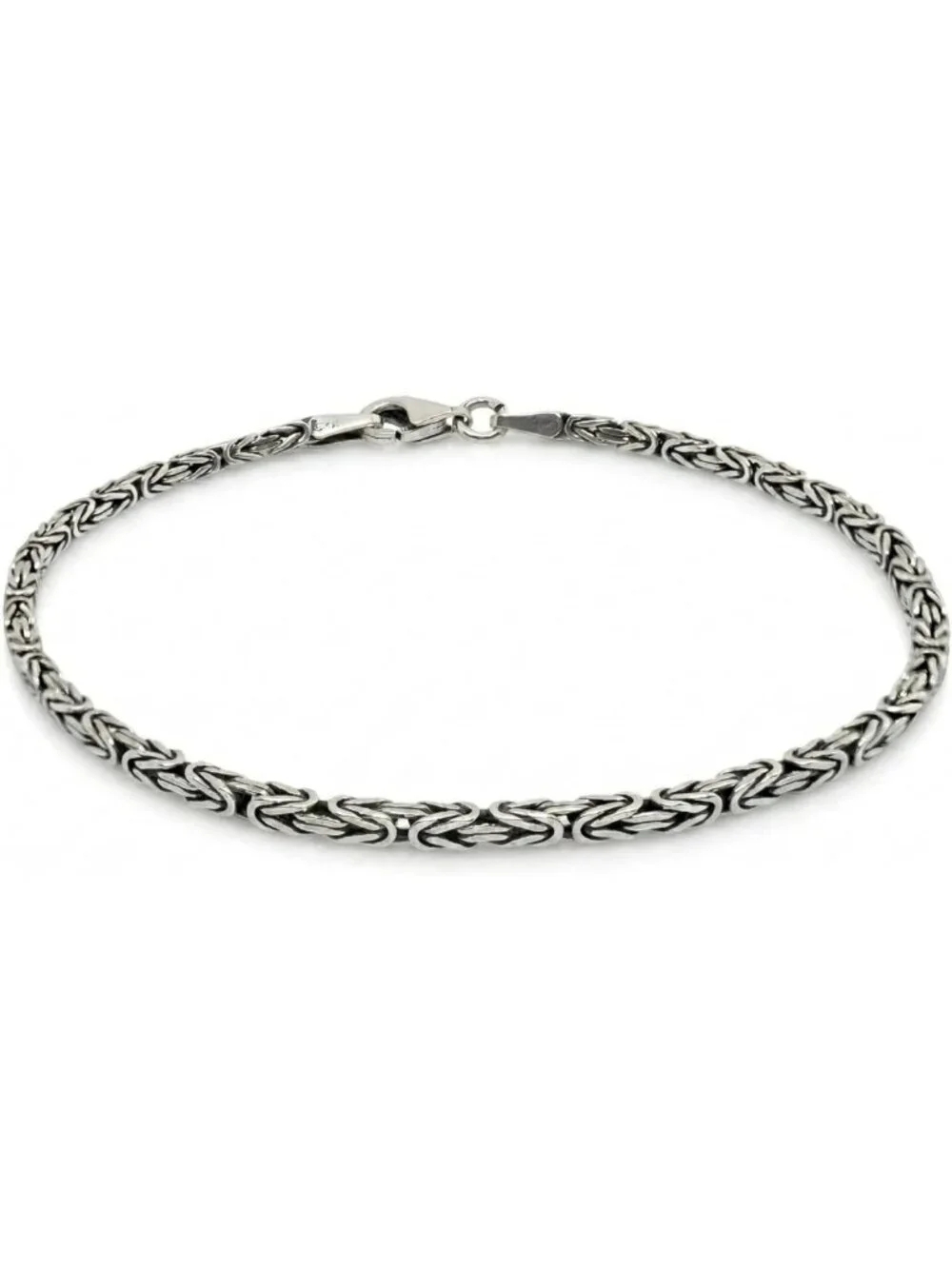 Handmade 925 Sterling Silver Byzantine Bracelet - Non-Tarnish Link Chain for All